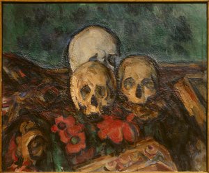 Trois crânes sur un tapis oriental - Paul Cézanne