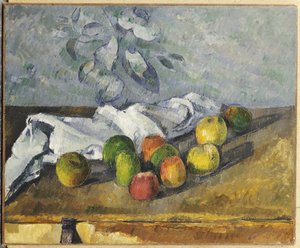 Pommes et une serviette - Paul Cézanne