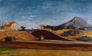 La tranchée avec la montagne Sainte-Victoire - Paul Cézanne