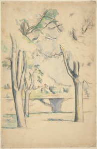 Mont Sainte-Victoire vu au-delà du mur du Jas de Bouffan - Paul Cézanne