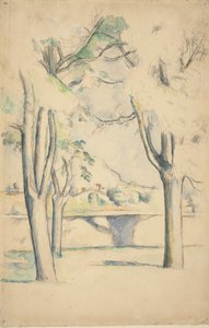 Mont Sainte-Victoire vue au-delà du mur du Jas de Bouffan, vers 1885-1888 - Paul Cézanne