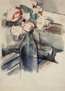 Roses dans une bouteille - Paul Cézanne