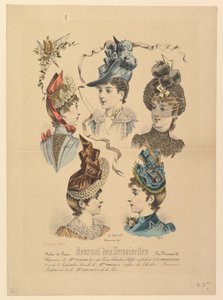 Chapeaux de dames, n° 4671, du Journal des Demoiselles, 1er avril 1888
