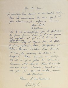 Lettre à Man Ray, concernant la réalisation de 