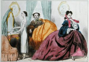 Caricature satirisant la mode de la crinoline, vers 1860 - Paul Emile Detouche