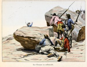 Chouannerie : Les Chouans en embuscade, fin du XVIIIe siècle - Illustration par Emile Boutigny (Hoche-Marceau-Desaix)