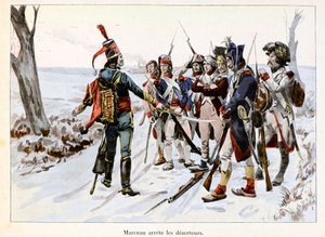 Marceau arrête des déserteurs : François-Séverin Desgraviers Marceau (1769-1796) arrête les soldats de l