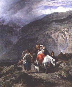 Famille gitane sur un chemin de montagne - Paul Falconer (attr. to) Poole