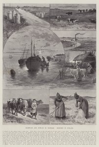 Routes et chemins au Danemark, esquisses au Jutland