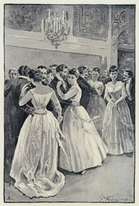 Illustration pour Anna Karénine : Kitty au bal (lithographie) - Paul Frenzeny