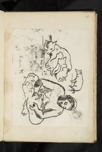 Avant et après - Femme assise, chat avec chatons et un cochon - Paul Gauguin