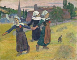 Filles bretonnes dansant, Pont-Aven - Paul Gauguin