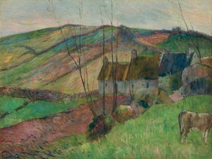 Chaumières au flanc de la Montagne Sainte-Marguerite - Paul Gauguin