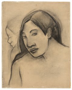 Têtes de femmes tahitiennes, vues de face et de profil - Paul Gauguin