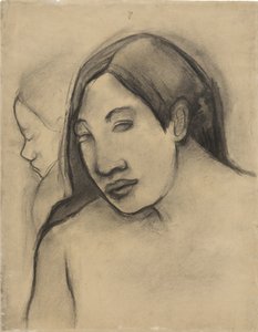 Têtes de femmes tahitiennes, vues frontale et de profil, 1891-93 - Paul Gauguin