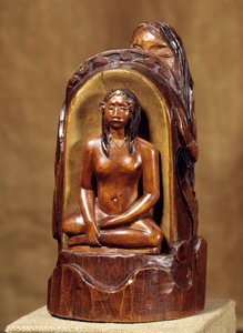 Idole à la perle Sculpture en bois, or et perle par Paul Gauguin (1848-1903). 1892-1893 Paris, Musée d