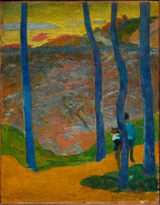 Les Arbres bleus. Vous y passerez, la belle., 1888 - Paul Gauguin