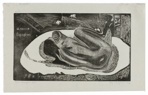 Manao tupapau (Elle pense au fantôme ou le fantôme pense à elle), de la suite Noa Noa - Paul Gauguin