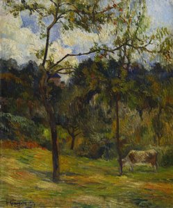 Paysage de Normandie : Vache dans un pré, 1884 - Paul Gauguin