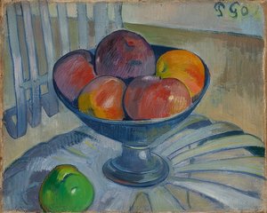 Bol de fruits sur une chaise de jardin - Paul Gauguin