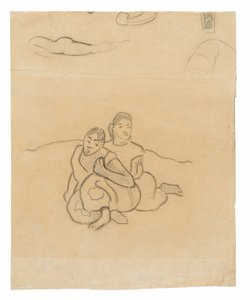 Femmes tahitiennes assises (lié à la peinture Nafea faa ipoipo [Quand te maries-tu?]) et autres croquis - Paul Gauguin