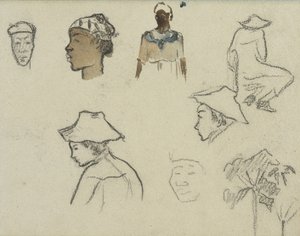 Esquisses de figures et de feuillage - Paul Gauguin