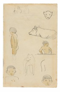 Esquisses de figures debout et d