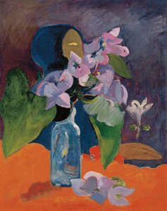 Nature morte avec fleurs et idole par Gauguin, Paul Eugene Henri (1848-1903)