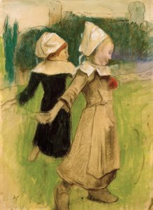 Étude pour : Filles bretonnes dansant, Pont-Aven - Paul Gauguin