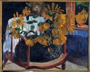 Tournesols dans un fauteuil