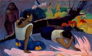 Tahitien :  Arearea no varua ino Femmes tahitiennes couchées ou L