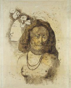 Femme tahitienne avec esprit maléfique, vers 1899-1900 - Paul Gauguin