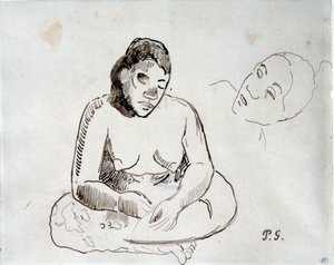 Femme tahitienne assise - Paul Gauguin