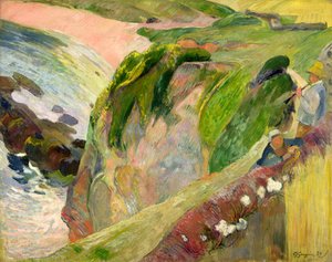 Le joueur de flageolet sur la falaise - Paul Gauguin
