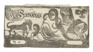 Trois personnes, un masque, un renard et un oiseau, en-tête pour Le sourire