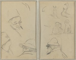 Trois études de têtes d