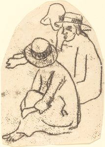 Trois Tahitiens Étude pour La sœur de charité - Paul Gauguin