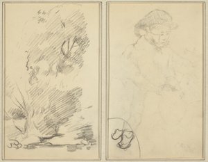 Arbres ; Croquis de garçon breton [verso]