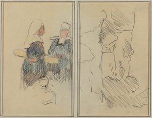 Deux femmes bretonnes; Paysage (recto)