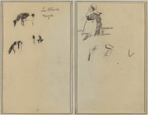 Deux vaches; Une femme bretonne assise [verso] - Paul Gauguin