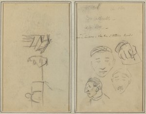 Deux figures et un banc; Trois études de têtes d