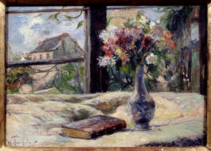 Vase de fleurs. Peinture de Paul Gauguin (1848 - 1903)