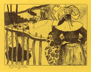 Suite Volpini : Femmes bretonnes à une barrière, 1889 - Paul Gauguin