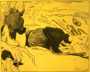 Lavandières, de la suite Volpini : Dessins lithographiques, 1889 - Paul Gauguin