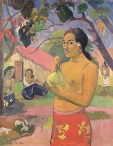 Femme tenant un fruit; Où vas-tu (Eu haere ia oe) - Paul Gauguin