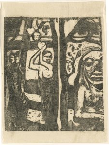 Femme cueillant des fruits et le sauvage - Paul Gauguin