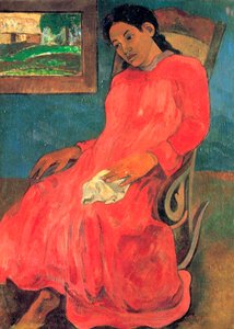 Femme en robe rouge - Paul Gauguin