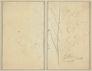 Femme avec vache et oie ; Contre-épreuve [verso] - Paul Gauguin