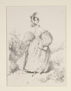 À la campagne. Huillet 1835. Robe de jaconas,... - Paul Gavarni