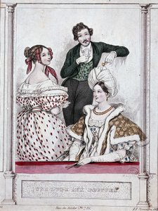 Une loge avec bouffles, vers 1835 - par Gavarni - Paul Gavarni